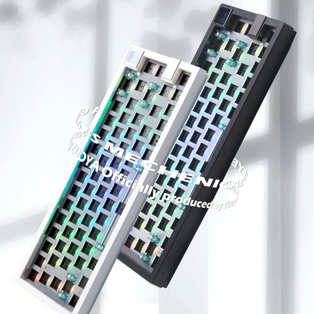 GMK67-S 3 Mode Wireless Hot Swappable Custom Mechanical Keyboard DIY Kit Gasket RGB with Display Screen