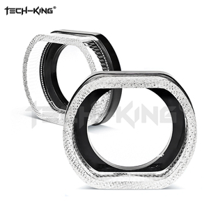 TECH-KING 5D-30E Guía de moda Led Angel Eye Decorativo <span class=keywords><strong>Halo</strong></span> Lens' Acrílico Cubierta Máscara 12v 3 ''Ronda Mobile APP <span class=keywords><strong>Control</strong></span> Angel Eye - Product Image 1