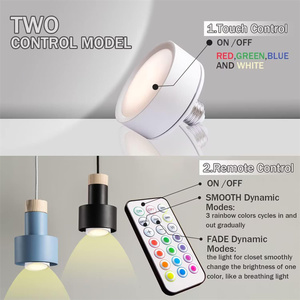 Lumière LED à base E26/E27, 2 modes dynamiques, alimentée par batterie et télécommande pour appliques murales - Product Image 4