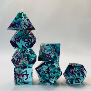 Đa diện Dungeons Dragons RPG Tùy Chỉnh 16Mm Nhựa 7Pcs <span class=keywords><strong>Dice</strong></span> Thiết Lập 6 Số Màu Vuông D & D Trò Chơi <span class=keywords><strong>Dice</strong></span> - Product Image 3