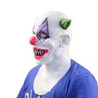 Masque d'horreur d'Halloween, accessoires de fête sur le thème des films d'horreur, accessoires amusants, diable, zombie, cornes vertes, clown, couvre-chef
