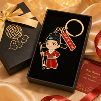 Porte-clés personnalisé en alliage émaillé avec figurine de dessin animé, plaqué or, souvenir culturel, marque OEM SHIBO, sérigraphié