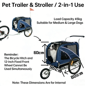 JXB Sustainable Steel Tube Foldable <strong>Pet</strong> <strong>Bike</strong> Trailer Comfortable Ride Dog Bicycle <strong>Carrier</strong> <strong>for</strong> Small to Medium Sized Dogs - Product Image 3