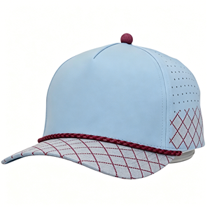 Nouvelle Casquette de Baseball Sportive en Polyester Imperméable à 5 Panneaux avec Logo Personnalisé en PVC et Cordon, Idéale pour le Golf - Product Image 6