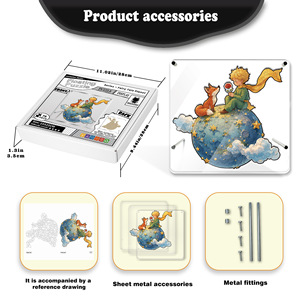 Floating Little Prince Puzzle Ornament With Frame 76 Pieces Irregular Wooden <b>Fairy</b> Tale Planet Jigsaw Puzzle For Youth - Product Image 5