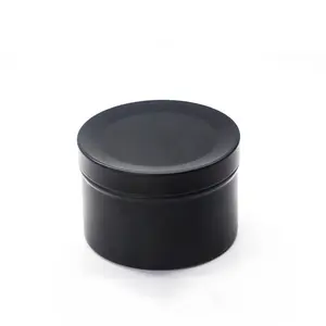 50ml 50g In Stock Seamless Aluminum Jar Pot 1.7oz Matte Black Deep Candle Tin Container Metal Jar With Slip Lid