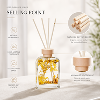 Accessoires de parfum d'ambiance : Ensembles diffuseurs à bâtonnets floraux 100 ml, diffuseur d'huiles parfumées avec bâtonnets pour la décoration d'étagères de salle de bain