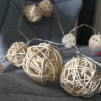 20 leds Rattan Balls LED String Fairy Lights Coffee Outdoor Christmas Wedding Party Decoration Lights