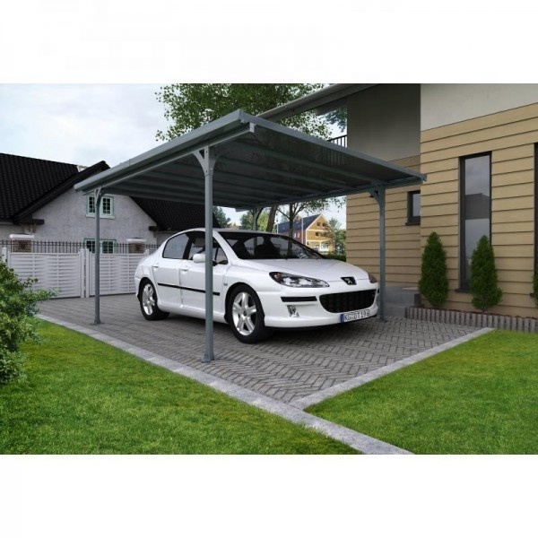 Acrílico techo plano libre cochera Grey de marco de aluminio de aparcamiento al aire libre garaje, cobertizo para casa Patio