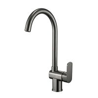 Robinet de cuisine moderne à poignée unique, extractible, à bec haut, en acier inoxydable SUS304, col de cygne, cartouche céramique, monotrou, pour eau chaude et froide