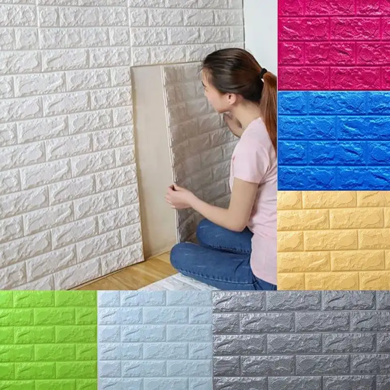 최신 현대 PE 거품 3D 벽지 DIY 벽 장식 벽돌 벽 패널