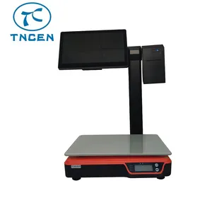 Touchscreen-Bildschirm in einer PC-POS-Waage mit VFD-Kunden anzeige Tisch waage Thermo-Beleg druck Verkaufs stelle