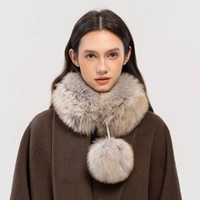 Écharpe carrée de luxe en fourrure de renard tricotée pour femme, accessoire chaud et respirant pour l'hiver avec boucle magnétique