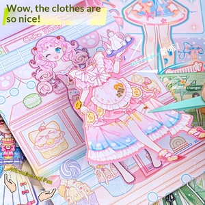 หนังสือสติกเกอร์แต่งตัวซินโม ชุดฉากสร้างสรรค์ครบชุด ไม่ต้องตัด DIY เกมกระดาษแข็ง - Product Image 4