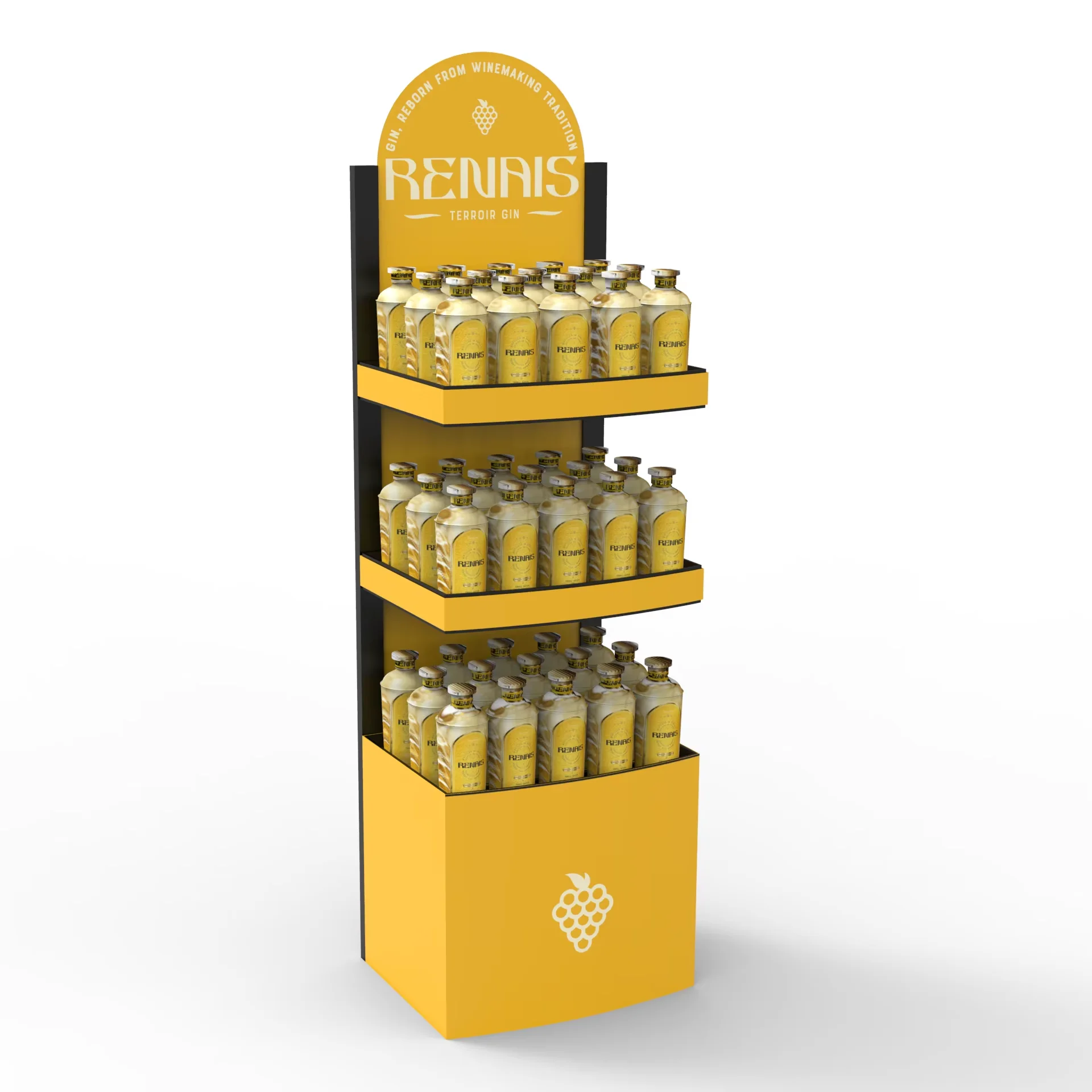 Customized Metal Gin Display Stand Floor Standing Shelf for Supermarket& Liquor Store & Retail Shop — view 1