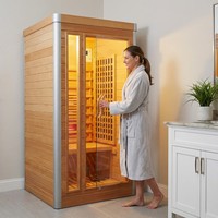 Sauna Eléctrica de Diseño Moderno con Infrarrojos Lejanos para la Salud, Sauna Interior de Madera Sólida para Uso en Hoteles