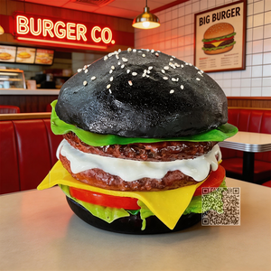 Modelo de Muestra de Hamburguesa con Queso y Bacon Falsos de Primera Calidad, Réplica Realista de Comida Rápida para Exhibición Publicitaria y Decoración de Sets de Cine - Product Image 5