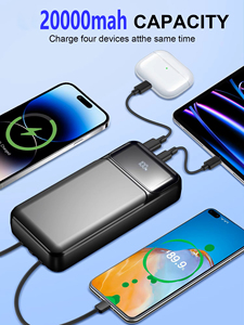 Batterie externe portable ultra-mince 20000 mAh à charge rapide 22,5 W avec batterie Li-Polymère, technologie GaN et écran LED - Product Image 2