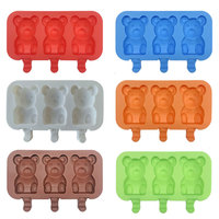 Moule en silicone en forme d'ours pour crème glacée, moule à glaces maison pour enfants, qualité alimentaire sans BPA, durable, pour sucettes glacées DIY