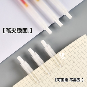 ปากกาลูกลื่นแบบกด 3 สี ปลายหัวกระสุน 0.5 มม. ตัวด้ามโปร่งใส หมึกเจลแห้งเร็ว สำหรับสำนักงานและนักเรียน - Product Image 4