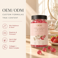 Gummies de collagène, biotine et vitamines OEM/ODM, complément alimentaire, favorise la santé des cheveux, de la peau et des ongles, pour femmes adultes