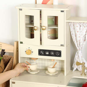 Gioco da cucina in legno per bambini con frigorifero pentole fingere di cucinare <span class=keywords><strong>giocattolo</strong></span> di apprendimento precoce gioco di ruolo educativo <span class=keywords><strong>giocattolo</strong></span> - Product Image 5