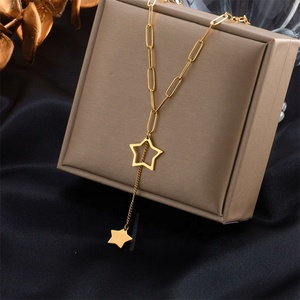Collana in acciaio inossidabile senza appannamento a forma di lunga catena popolare amore <span class=keywords><strong>e</strong></span> lettere - Product Image 6