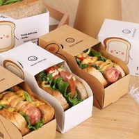 Caja de Cartón para Almuerzo de Celebridades de Internet, Bolsa para Llevar Hamburguesas y Tostadas, Empaque para Sándwiches y Alimentos