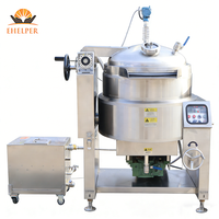 Marmite de Cuisson Inclinable Professionnelle, Chauffage Gaz/Électrique, pour la Transformation de Viande, Poulet, Bœuf, avec Décharge Automatique