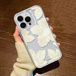 เคสโทรศัพท์มือถือ TPU ลายดอกไม้สีขาวสุดหรูสำหรับ iPhone x XR XS <span class=keywords><strong>11</strong></span> 12 13 14 15 16 17 PRO MAX AIR - Product Image 5