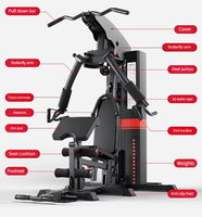 Machine de musculation verticale multifonctionnelle pour la maison, équipement d'entraînement de force pour la poitrine, le dos et les jambes, station unique avec pile de poids