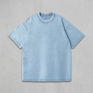 T-shirt pour homme, coupe classique, bleu clair, 100% coton, manches courtes, col roulé, imprimé, jersey tricoté, séchage rapide - Product Image 3