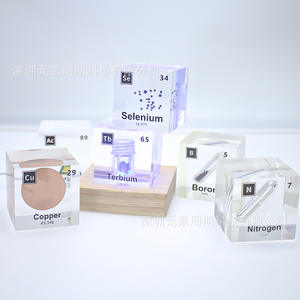 Cubo de acrílico con muestras de la tabla periódica de los elementos químicos para la enseñanza escolar, regalos educativos y decoraciones. - Product Image 1
