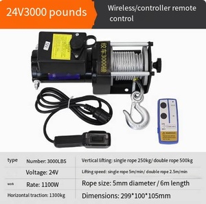 3000lbs 24V thép tời điện cho 4x4 off-road xe phát hiện điều khiển từ xa Bộ dụng cụ khác dây tời xe phát hiện điện - Product Image 3