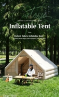 Grande tente de camping gonflable quatre saisons portable de 6,3 m², deux chambres, ouverture automatique rapide, 2 fenêtres de toit, Oxford imperméable