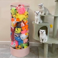 Boîte de rangement personnalisée en carton PET transparent pour poupées et jouets en peluche, de haute qualité, aseptique, étanche à l'eau et à la poussière, avec finition dorée et vernis mat