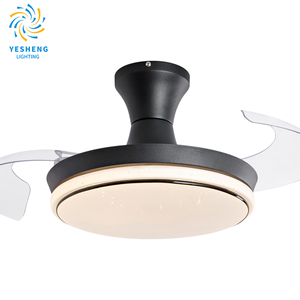 <span class=keywords><strong>Ventilateur</strong></span> de plafond décoratif LED moderne Y201 avec télécommande, <span class=keywords><strong>blanc</strong></span>, 39 pouces, <span class=keywords><strong>lustre</strong></span> rétractable invisible - Product Image 1