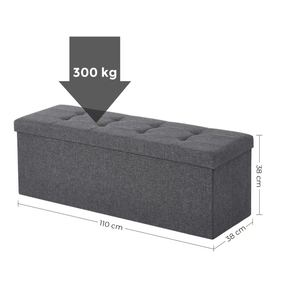Banc ottoman pliable en polyester gris moderne, gain de place, repose-pieds intérieur, rangement pour chambre à coucher, entrée, vente en gros - Product Image 1