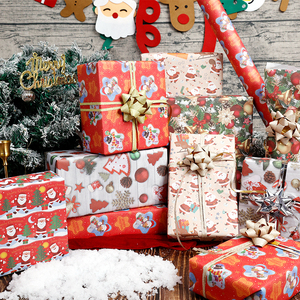 Venta caliente nueva fábrica papel de regalo 70*95 cm embalaje de papel de regalo de Navidad - Product Image 5