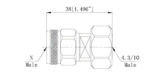 Station de base de Communication MiniDIN N/4.3-10-JJ Adaptateur coaxial RF 6G 50 Ohm 10MHz-6GHz Mini connecteurs coaxiaux de type N - Product Image 6
