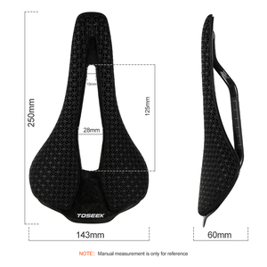 Vente en gros usine : <span class=keywords><strong>Selle</strong></span> de vélo en fibre de carbone imprimée en 3D 250x143mm/250x160mm, design ergonomique léger et creux 7x9mm, pour course XC, OEM - Product Image 3