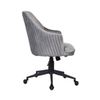 Chaise de bureau exécutive CARLFORD moderne en tissu velours, dossier mi-haut, hauteur réglable, roulettes en nylon, pivotante, certifiée, design épuré