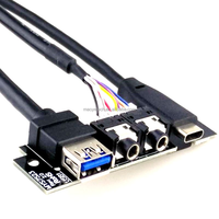 Salida directa de fábrica USB tipo C caja de computadora hembra Cable del Panel frontal con 3A chaqueta de PVC de carga rápida placa base de PC