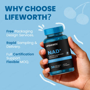 Капсулы Lifeworth NAD+ с ресвератролом и никотинамидом 300 мг/500 мг, сертифицированные HACCP и GMP, для взрослых - Product Image 5