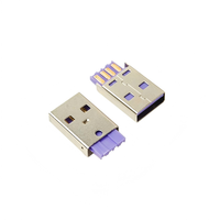 맞춤형 USB 2.0 수 커넥터 4 핀 솔더 종단 장착 맞춤형 컬러 USB 커넥터