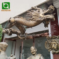 Grande sculpture de dragon en fibre de verre de style chinois pour l'extérieur, statue d'animal en résine