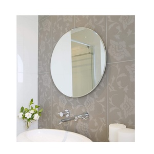Miroir mural sans cadre de forme irrégulière, bord biseauté, moderne, en forme de goutte d'eau, en verre pour salle de bain, salon, décoration intérieure - Product Image 2