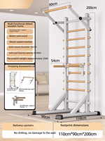 Barre de traction multifonctionnelle pour fitness à domicile, échelle murale en acier et bois, échelle suédoise murale