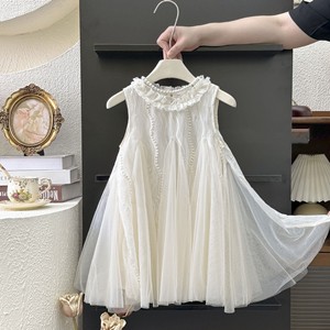 Bebé tutú primavera moda largo sin mangas fiesta princesa lindo encaje lentejuelas niña vestido de novia - Product Image 3