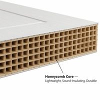 Ensemble de portes intérieures manuelles en composite bois-plastique (WPC) étanches, isolantes thermiquement, résistantes aux termites, anti-humidité, à panneau lisse et à battant